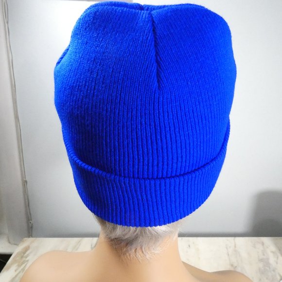 Blue B Boston logo Knit Cap Beanie Blue - Picture 5 of 8